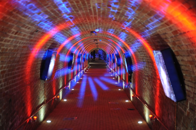 kolorowy tunel w Hewelianum