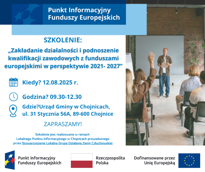 grafika przedstawia informację o szkoleniu