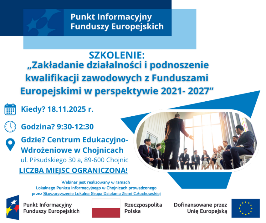 Grafika przedstawia informację o szkoleni 