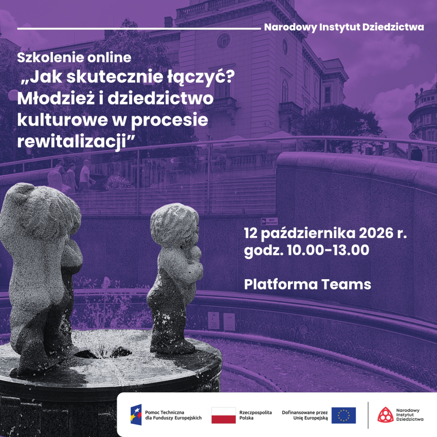 Plakat szkolenia przedstawiający fontannę